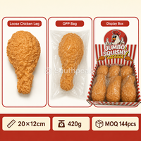 Jouet anti-stress Southpeak Toy Jumbo en forme de cuisse de poulet frit, texture souple et croustillante, rebond lent, 20*12cm 420g MOQ144 WS