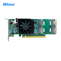 Carte adaptateur MIwin personnalisée OEM ODM 1* PCIE 4.0 X16 vers 4* 8654 X8, carte d'extension PCIE 4.0 Sff8654 X8 pour bifurcation PCIE