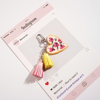 Mignon écologique acrylique en forme de coeur numérique Photo porte-clés pendentif mignon dessin animé sac breloque cadeau
