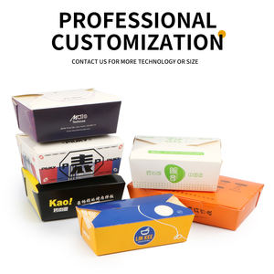 Boîte à glissière à <span class=keywords><strong>pizza</strong></span> kraft recyclable pour sandwich au riz frit au fromage <span class=keywords><strong>taco</strong></span> nacho à emporter avec couvercle ouvert déchirable Design durable - Product Image 4