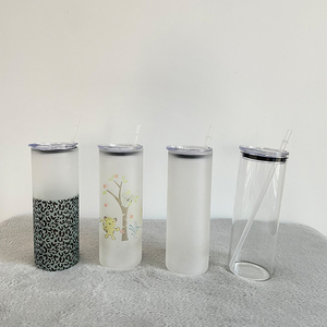 Vente <span class=keywords><strong>en</strong></span> <span class=keywords><strong>gros</strong></span> 25oz gobelet <span class=keywords><strong>en</strong></span> verre transparent dépoli de sublimation blanc droit gobelets maigres avec couvercle et paille <span class=keywords><strong>en</strong></span> plastique pour <span class=keywords><strong>impression</strong></span> à chaud - Product Image 2