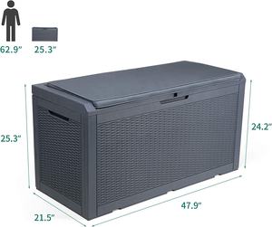 Caja de cubierta de plástico de gran capacidad, contenedor para Patio exterior, muebles de jardín, caja de almacenamiento negra de 100 galones - Product Image 1