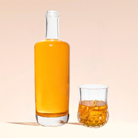 Fournisseurs de bouteilles en verre de forme carrée personnalisée 375ml 500ml 700ml 750ml Super Flint Glass Wine Vodka Liquor
