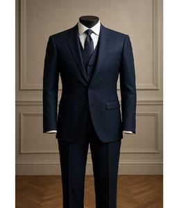 Costume trois pièces pour homme, veste, gilet et pantalon, qualité supérieure, tenue formelle élégante pour réunions d'affaires, mariage, fête - Product Image 1