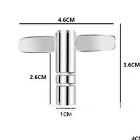 T-Handle Drum Tuning Key Alloy Steel Chrome Plated High Torque Labor-Saving Design Supports Multiple Bits for Drum Tuning