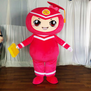 Costume da Mascotte Personalizzato Rosso per Adulti, Abito da Eroe per Eventi Scolastici/Carnivali Sportivi/Educativi - Product Image 1