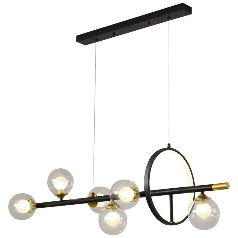 Lámpara LED G9 de estilo nórdico para decoración del hogar, luz colgante de lujo, larga, minimalista, acrílica, con burbujas