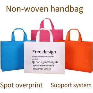 Sac de courses pour enfants en non-tissé enduit imperméable, bleu, motif dessin animé, avec bouton personnalisé - Product Image 6