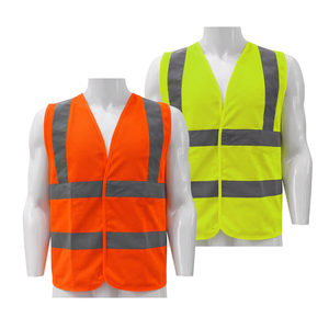 Gilet de sécurité haute visibilité CITICITY Classe 2 en polyester léger pour travaux de construction, jaune, avec réflecteurs, logo personnalisé - Product Image 1