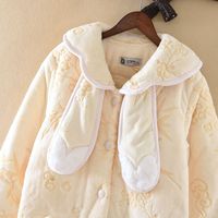 Peignoir de nuit en velours corail rembourré en coton à trois couches, à manches longues, à capuche, thermique, pour femme, automne/hiver, vêtement d'intérieur