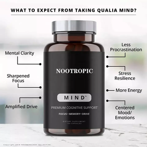 Nootropique OEM ODM Ginkgo Biloba Bacopa Monnieri Vegan <span class=keywords><strong>DHA</strong></span> Booster Cérébral Mémoire & Sommeil Support Adultes Capsules aux Champignons - Product Image 6