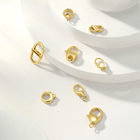 VFOOK Findings Connecteur de chaîne personnalisé en or massif 18 carats sans nickel, fermoir mousqueton pour collier et bracelet, pour bijoux DIY
