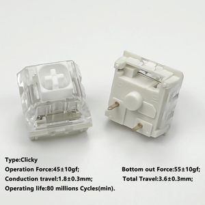 Interrupteurs de clavier mécanique Kailh Box White <span class=keywords><strong>Clicky</strong></span> 50gf pré-lubrifiés, anti-poussière, étanches, SMD, 80 millions de cycles, clavier de jeu - Product Image 6