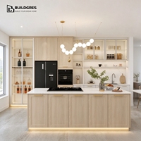 Buildants Set lengkap lemari dapur, lemari dapur untuk gaya Modern mewah ukuran eksterior menyesuaikan