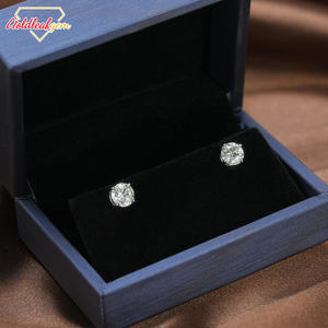 ต่างหูเพชรทรง Asscher แบบคลาสสิก ทองคำขาว 9K ชุบทองคำขาว ประดับเพชรเพาะเลี้ยง ได้รับการรับรองจาก IGI เหมาะสำหรับงานแต่งงานและเป็นของขวัญสำหรับงานปาร์ตี้ - Product Image 4