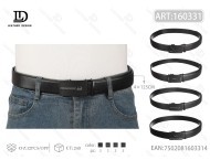 Cintura da uomo con fibbia automatica 4 cm x 125 cm in acrilico nero stile casual - Product Image 1