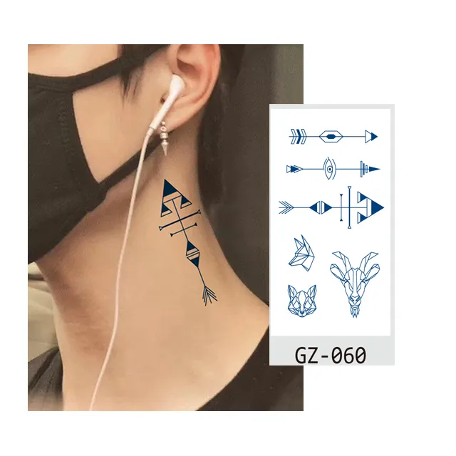 Wholesale and custom tattoo Men and Women Waterproof temporary tattoo stickers Semi Permanent