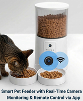 Edelstahl Moderner Luxuriöser Zeitgesteuerter Sprachgesteuerter Hochauflösender Bildschirm Automatischer Tierfutterspender für Katzen und Hunde