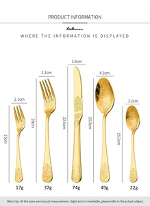 Juego de Cubiertos de Lujo de 4 Piezas al por Mayor, Juego de Cubiertos Occidentales con Patrón Dorado para Bodas - Product Image 2