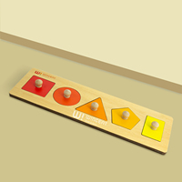 Puzzle Montessori en bois à boutonnes pour le tri des formes avec picots pour tout-petits, idéal pour la maternelle, l'apprentissage précoce et comme cadeau, facile à saisir