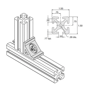 7075 2020 5050 8040 40160 Zwarte Kubus Aluminium Frame Aluminium Profiel Extruder Planten