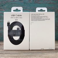 Boîte d'emballage (boîte couleur) pour câble USB-C vers USB-C compatible Samsung S23 (3A) pour l'électronique grand public