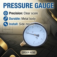 Commercial Pressure Gauge Brass Threaded Fitting Stainless Steel Case Pressure Gauge for Water Gas Oil Pipeline