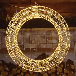 New Design 960L Warm White Copper <b>Wire</b> Metal Wreath Light for Christmas Holiday Party and Garden Decoration - Product Image 2