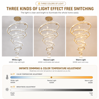 Nouveau design, grand lustre LED en cristal surdimensionné, personnalisé, pour décoration intérieure, hôtel, villa, escalier
