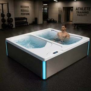 Moderna Bañera de Hielo Frío Integrada de Acrílico <span class=keywords><strong>para</strong></span> 2 Personas con Enfriador, WiFi, Aplicación y Esterilización con Ozono <span class=keywords><strong>para</strong></span> Recuperación de Atletas E116C - Product Image 1