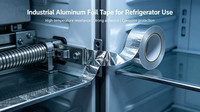 Ruban adhésif en aluminium sans support de 38 mm x 680 m pour l'étanchéité des systèmes frigorifiques avec une forte adhérence et des performances d'isolation thermique