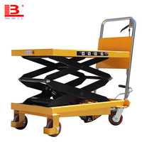 Bon fournisseur mini table élévatrice à ciseaux hydraulique main camion mobile réglable entrepôt charge 300kg 500kg 1toncapacity à vendre