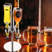 Distributeur Rotatif de Liqueur à 4 Bouteilles en Métal, Shaker à Cocktails, Support à Vin avec Distributeur de Shots d'Alcool pour Barman