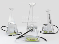Ensemble Narguilé de Luxe en Acier Inoxydable Personnalisé Unique Moderne Grand Narguilé Shisha avec Miroir Technique Nouveau Design Hukka