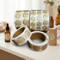 Étiquettes autocollantes rondes imprimées sur mesure, imperméables, pour bouteilles d'huiles essentielles, étiquettes pour huile de tea tree, logo personnalisé