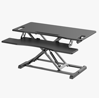 Bureau de travail minimaliste haut de gamme en acier noir moderne et MDF, 950x550mm, double couche, réglable, écologique, pour la maison et le bureau