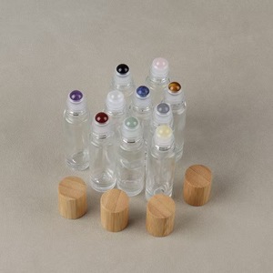 Vente chaude verre Transparent 10ml cristal de guérison pierres semi-précieuses naturelles huile essentielle pierres précieuses bouteilles à bille roulante - Product Image 3