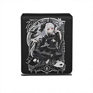 Boîte à cartes de tarot en cuir PU et flanelle, portable, écologique, personnalisable, avec coins carrés, pour plus de 100 cartes - Product Image 1