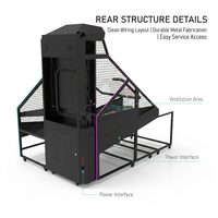 Machine d'arcade de basketball d'intérieur commerciale avec distributeur de tickets, accepteur de pièces, jeu en réseau et éclairage RGB pour salle de jeux