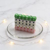Nouvelles perles en gel de silicone de qualité alimentaire BC-LETTER modèle 10 mm, couleurs arc-en-ciel, pour bracelets DIY, attaches-tétines, colliers de dentition