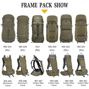 Sac à dos de chasse Gaf 65L en nylon avec cadre en aluminium, bretelles réglables, imperméable, pour la randonnée en plein air, unisexe, vert Ranger - Product Image 1