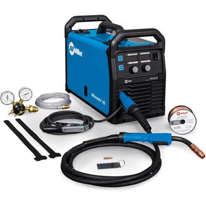 Soudeuse MIG Millermatic 142 120V portable à alimentation par fil, onduleur monophasé, réglage automatique, affichage segmenté, soudage de l'acier à faible teneur en carbone - Product Image 1