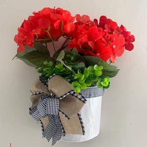 Panier suspendu de noël guirlande seau de géranium <span class=keywords><strong>rouge</strong></span> arc artificiel panier suspendu <span class=keywords><strong>en</strong></span> métal pour pots de fleurs intérieurs/extérieurs jardinières - Product Image 3