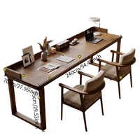 Bureau rectangulaire double en bois massif, table d'étude longue moderne, bureau commercial modulaire autoportant durable Jiangxi