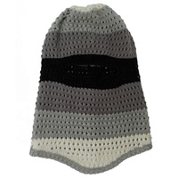 Cagoule en tricot jacquard à 1 trou, rayée, pointelle, pour hommes et femmes, masques faciaux, bonnets streetwear d'hiver, vente en gros, logo personnalisé