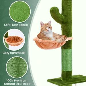 الصبار الداخلي من السقف إلى السقف نشاط طويل القامة مع ارتفاع قابل للتعديل مع شجرة قطط فاخرة - Product Image 3