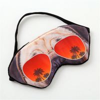 Masque de sommeil 3D amusant en forme d'animaux (chat, chien) en polyester, sans silicone, pour prévenir les cernes, convient à tous les types de peau - Expédition immédiate