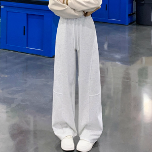 Pantalons larges décontractés rétro simples pour femmes avec logo personnalisé, pantalons amples à jambes larges, taille haute, pantalons de <span class=keywords><strong>jogging</strong></span> pour femmes - Product Image 1