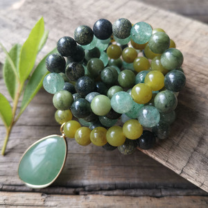 Perline in Quarzo Verde Fragola da 8mm, Ciondolo in Avventurina, Braccialetto di Preghiera Spirituale, Nuovi Inizi, Yoga, Collana per Meditazione - Product Image 2