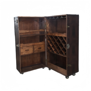 خزانة رفوف خشبية عتيقة من نوع ODM لعرض المطبخ المنزلي غرفة المعيشة خزانة بار محمولة من المجموعة القديمة - Product Image 2